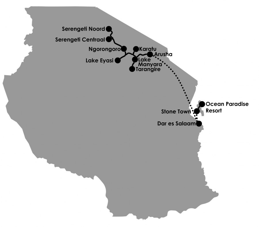 De safari route door Tanzania - Reiskick