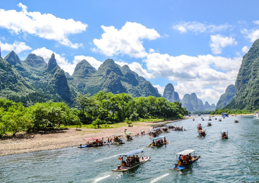 Reiskick het Krasgebergte Yangshou, China